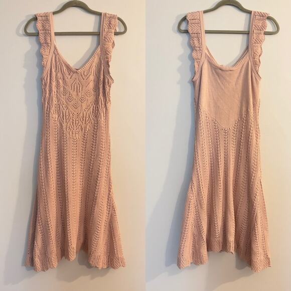 $11SALE!!! Freshman 1996 Adorable Knit Pastel Pink Dress Size L NWT - Picture 2 of 8